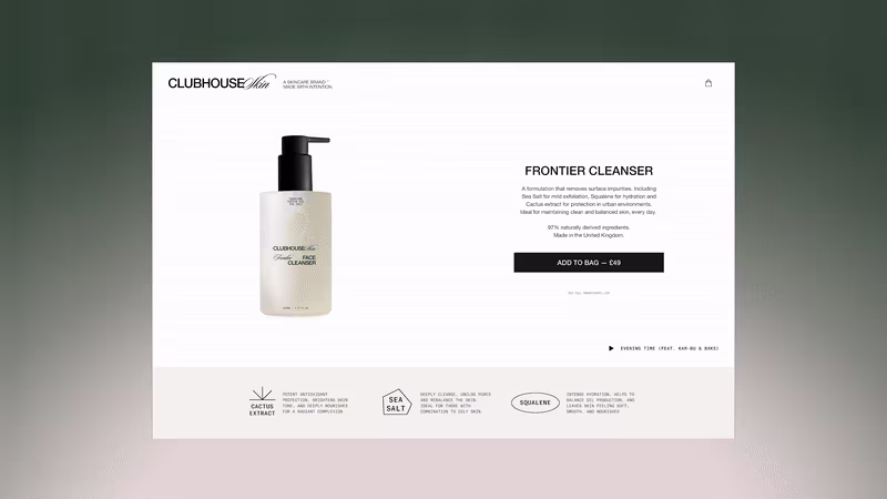 Cover image for Branding for skincare startup, Clubhouse Skin.