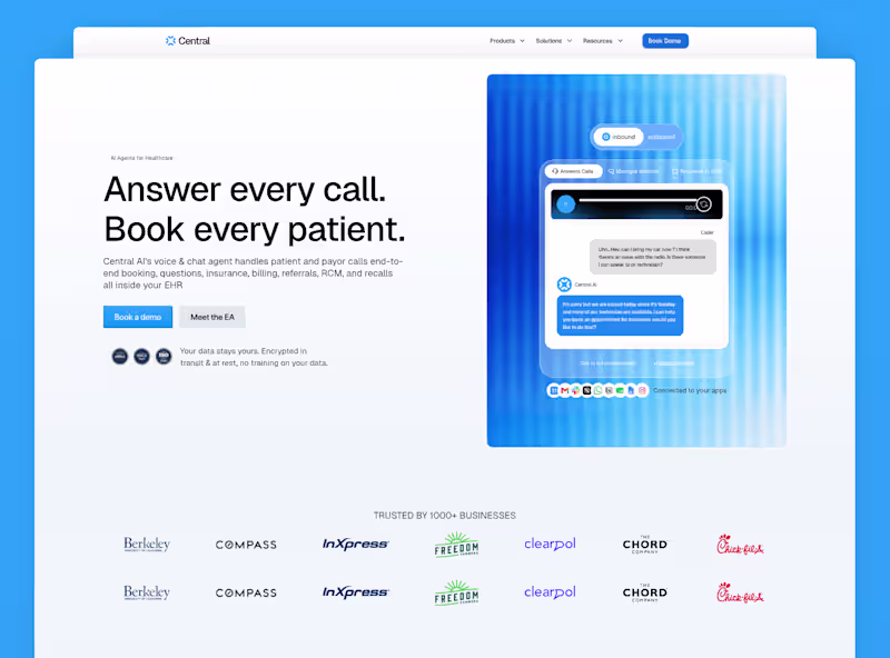 Cover image for Website design + build for  Central AI - figma and Framer