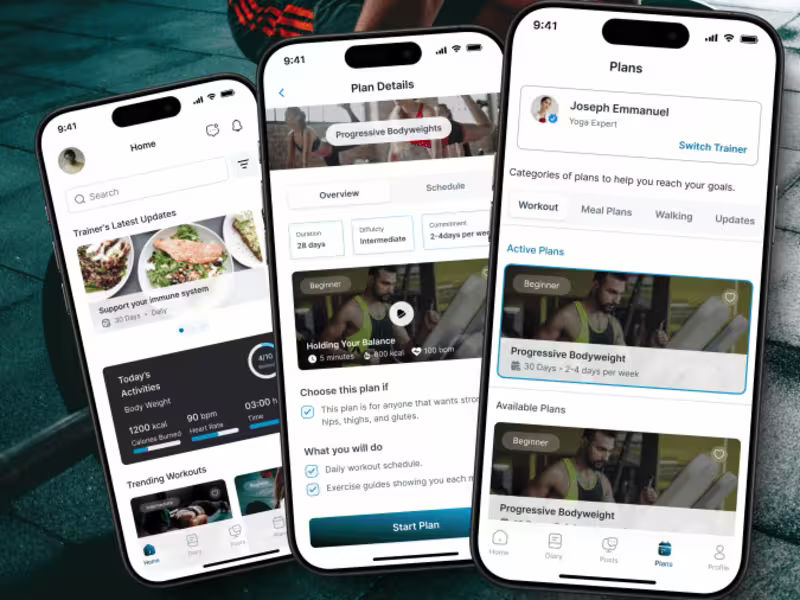 Cover image for Fitness Mobile App UI Design for a U.K Gym Company