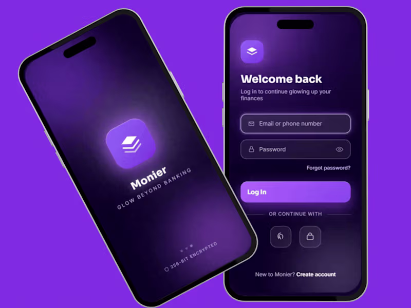 Cover image for Monier — Glassmorphism Fintech App That Looks Pro
