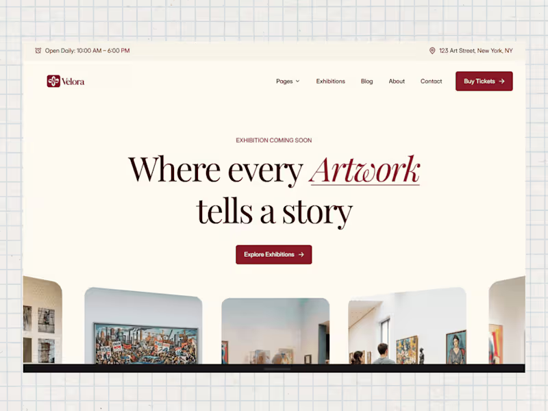Cover image for Velora Art Museum Website Design