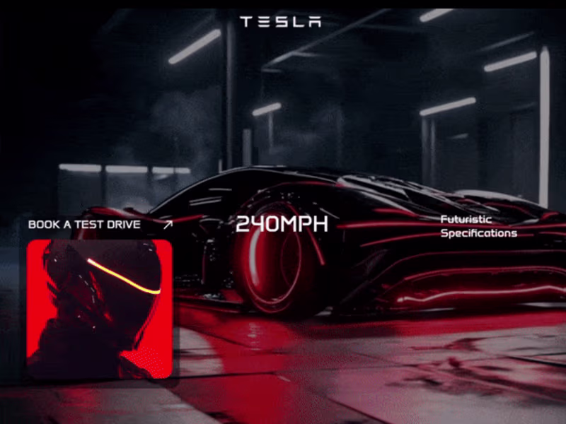 Cover image for Tesla Futuristic Car • Marketing Landing Page
