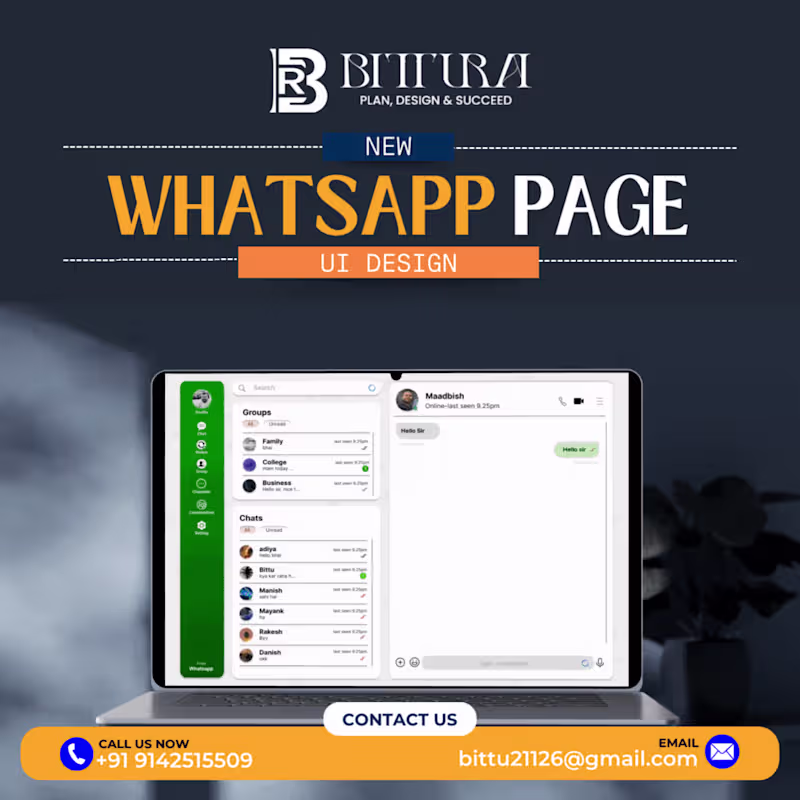 Cover image for Whatsapp new ui design by bittu rai :: Behance