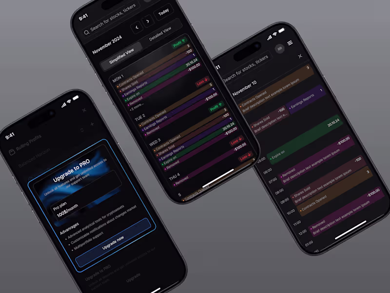Cover image for UI/UX Design for Rolling Profits – Options Trading Management