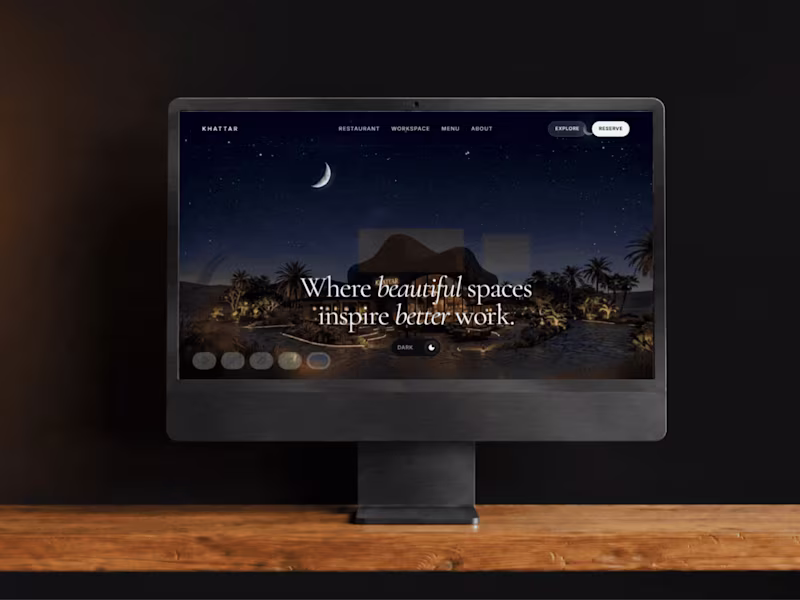 Cover image for Khattar — A Dark Mode Hospitality Web Design