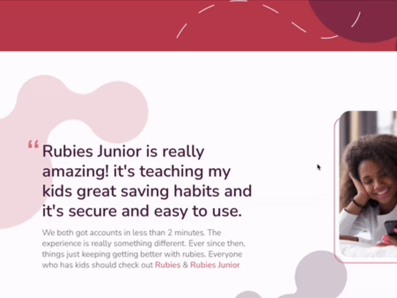 Cover image for UI Design: Rubies Junior Banking App
