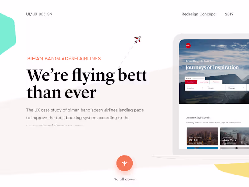 Cover image for Biman Bangladesh Airlines UX Case Study - Redesign on Behance