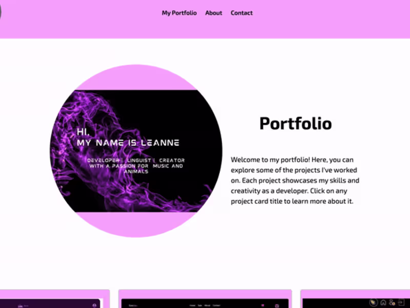 Cover image for Portfolio Page - Web Application Development