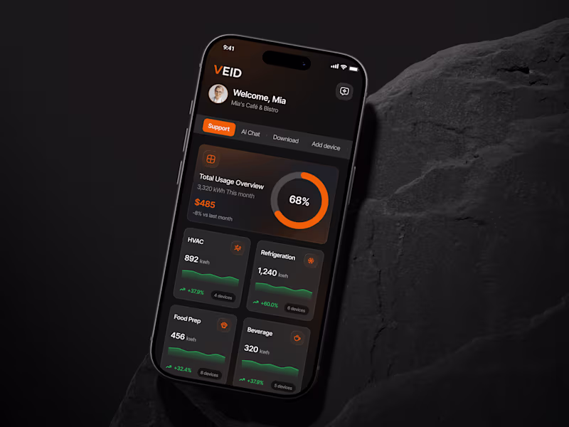 Cover image for Smart Energy Monitoring Mobile App Design