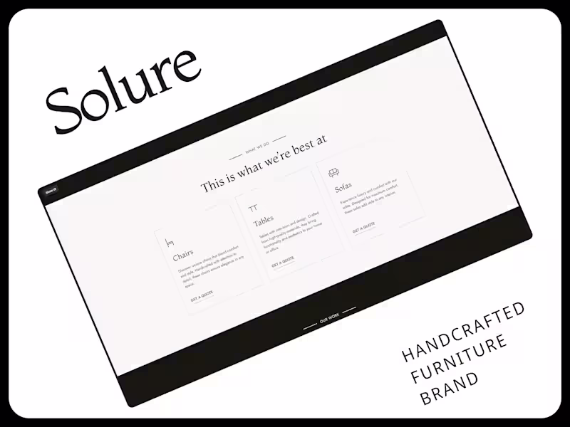 Cover image for SOLURE - Handcrafted furniture Brand