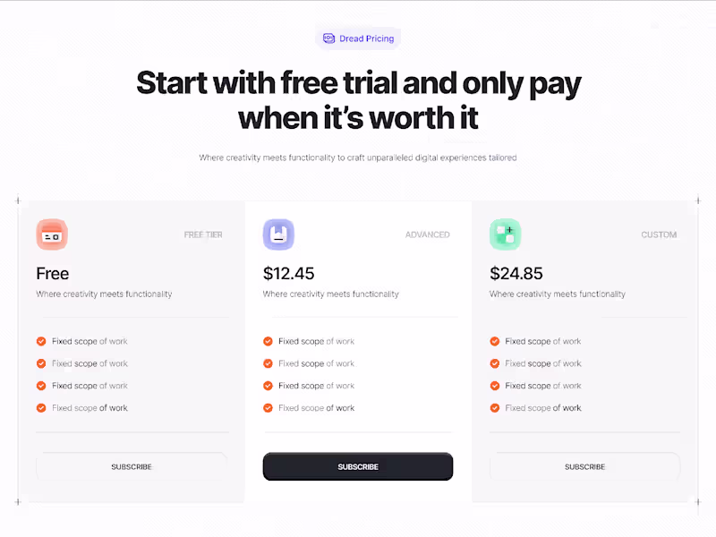 Cover image for Web Design - Dread SaaS Landing Page