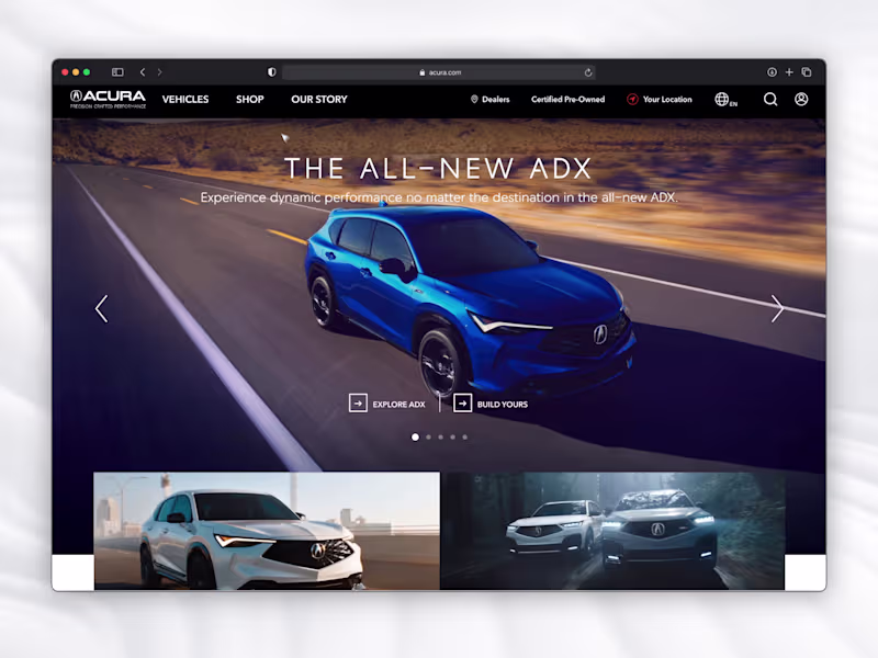 Cover image for Acura ◦ Car-Buying E-commerce Website