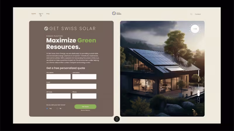 Cover image for Swiss Solar web design
