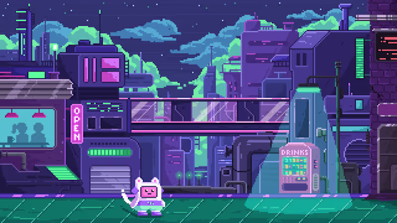 Cover image for Pixel art night city