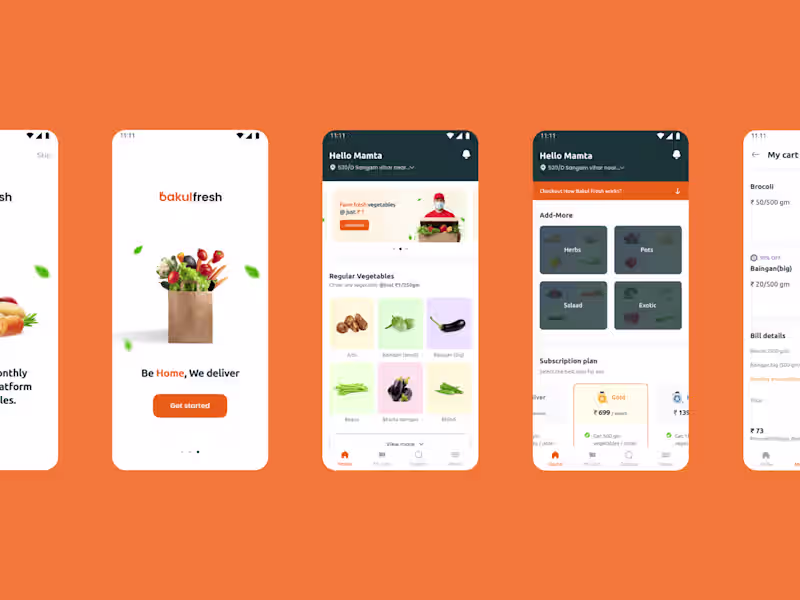 Cover image for Vegetable delivery app design | Product | Website UXUI