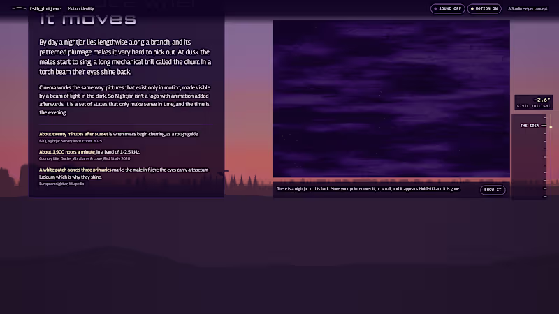 Cover image for Nightjar: Real-Time Motion Identity in WebGL2