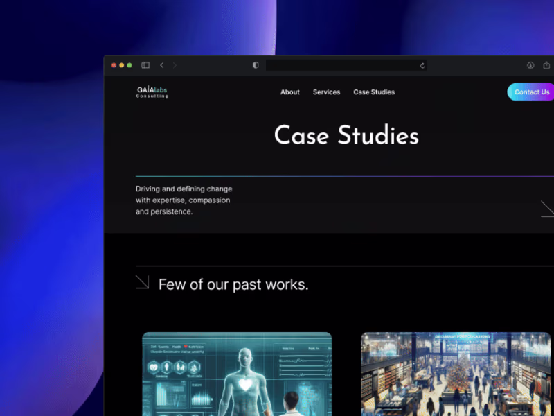 Cover image for Gaialabs AI Consulting Website | UI Design + Framer