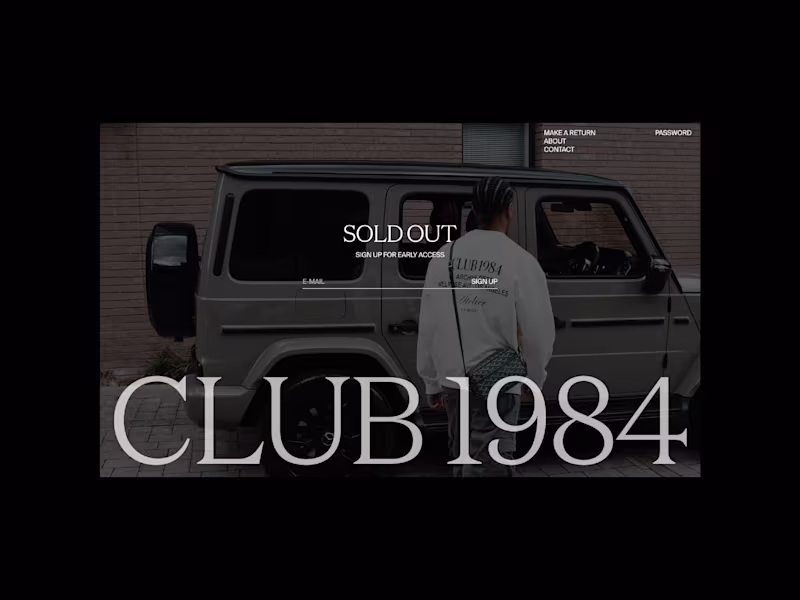 Cover image for Club 1984 - Fashion E-commerce Website Redesign
