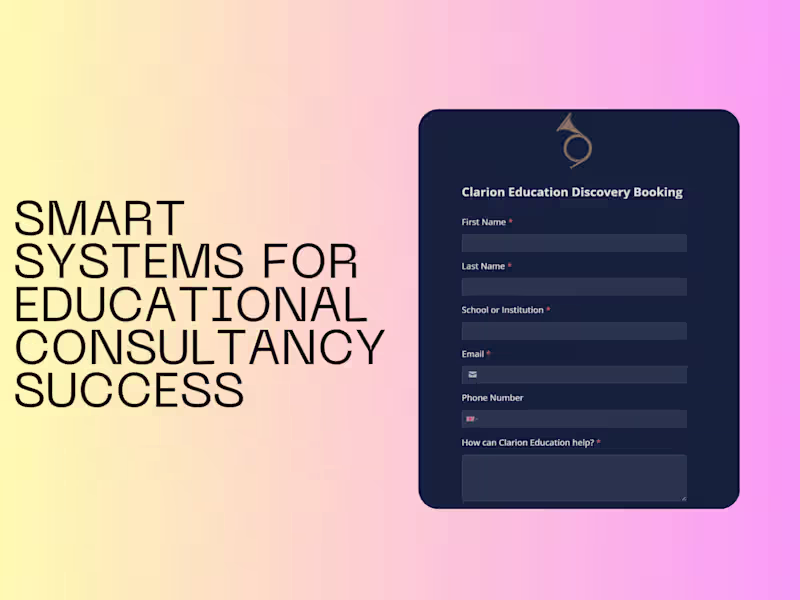 Cover image for Clarion Education | CRM & Website