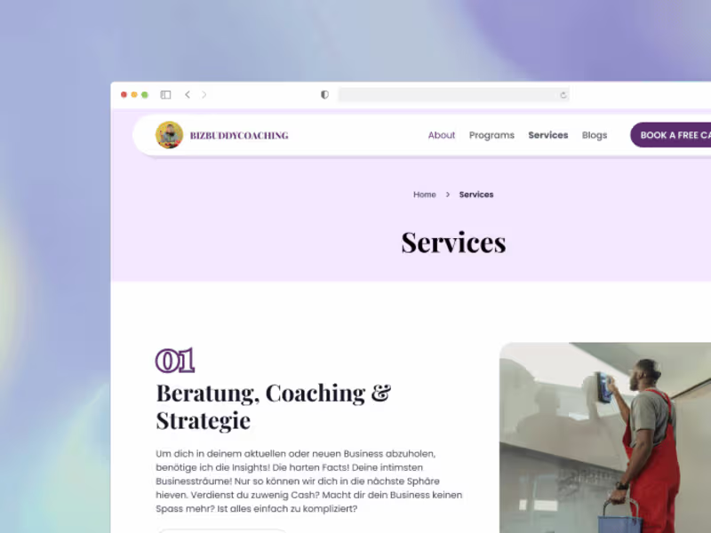 Cover image for Bizbuddy Coaching Website | Figma + Framer