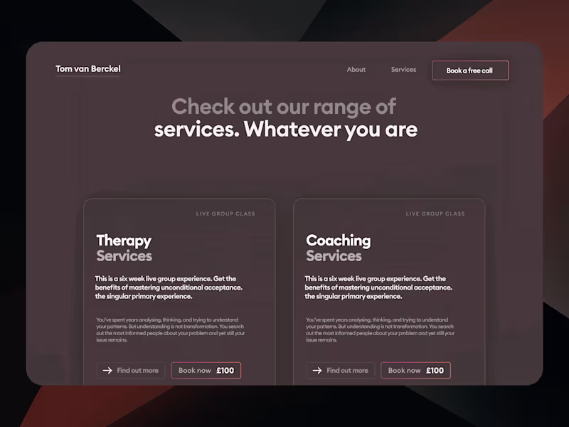 Cover image for Framer Development for Tom Personal Website