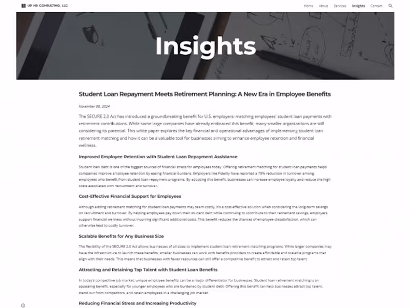Cover image for HR Consulting Website | Clean, User-Friendly Design
