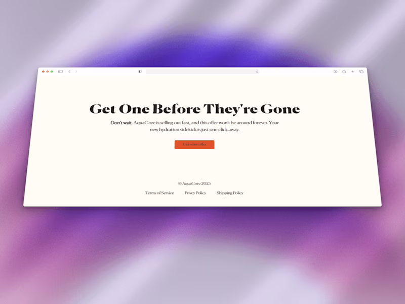 Cover image for AquaCore Landing Page
