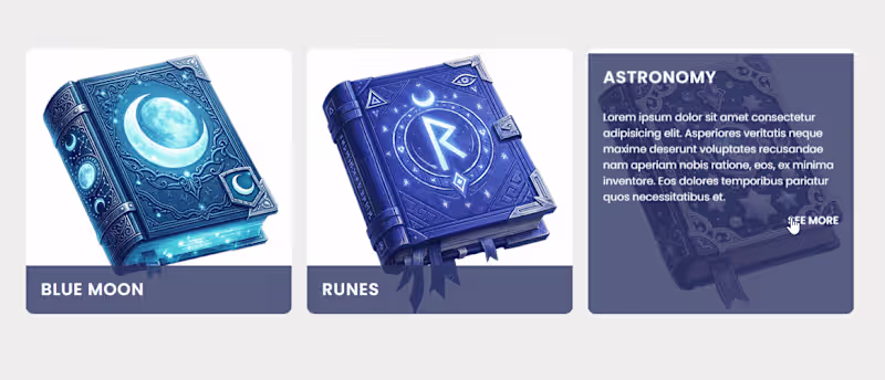 Cover image for Interactive fantasy UI cards featuring