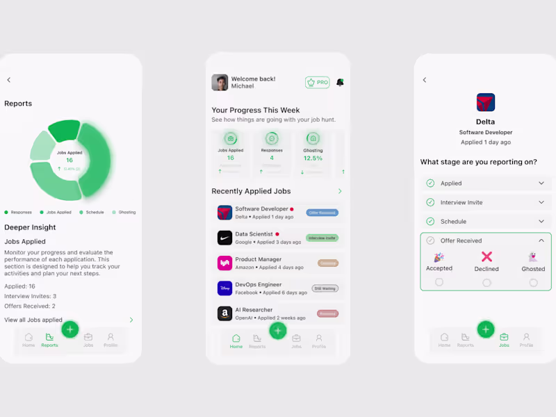 Cover image for I designed the UX/UI for a job tracking platform focused on ...