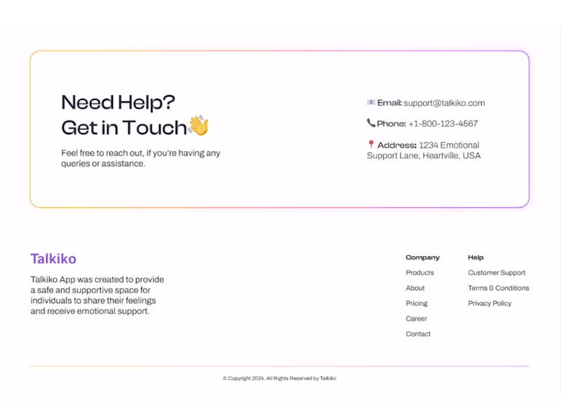 Cover image for Talkiko Web Design – Emotional Support Platform :: Behance