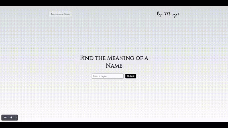 Cover image for Name Meaning Finder app using Next.js and OpenAI API