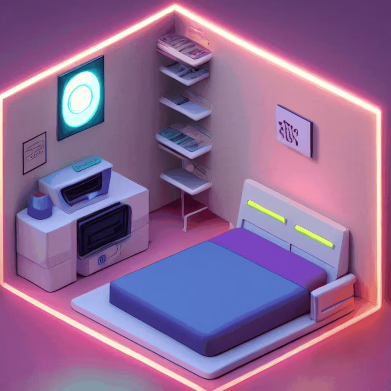 Cover image for generative isometric rooms on Behance