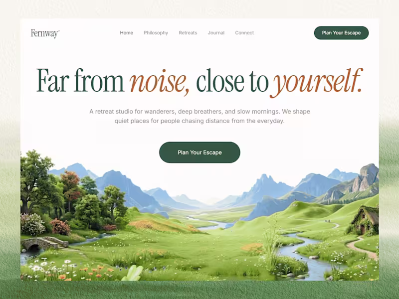Cover image for Serene Website Design for Fernway Retreat