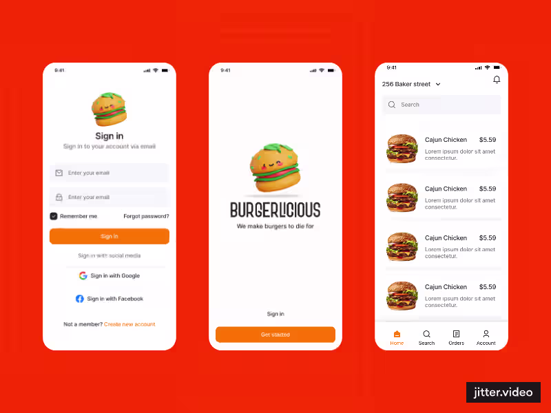 Cover image for 👉 Burgerlicious — Food Delivery Mobile App UI/UX