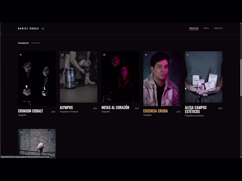 Cover image for Portfolio Site for Daniel Cubas — Photographer & Designer