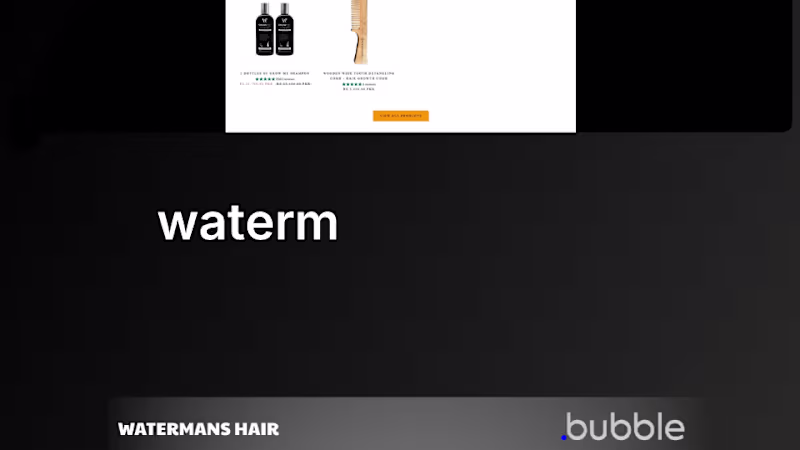 Cover image for Watermans Hair: Bubble.io Development for Global E-commerce