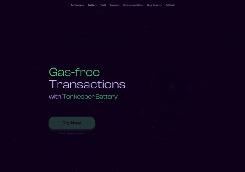 Cover image for Tonkeeper Battery Landing Page – Crypto Wallet New Feature