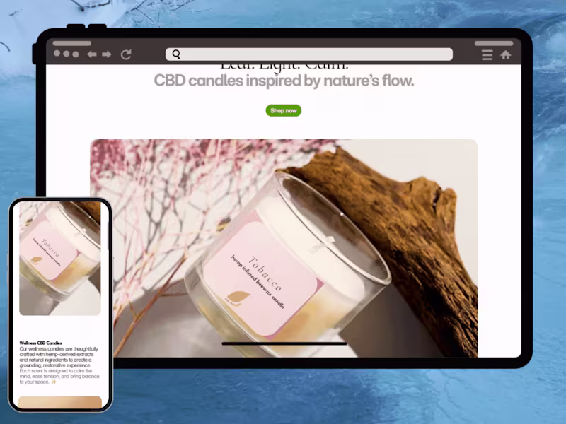 Cover image for Framer build for Leafi, a Wellness Candle brand concept. I'v...