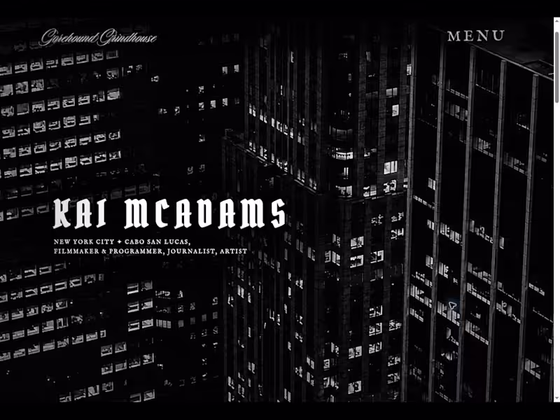 Cover image for Kai McAdams | Custom-Coded Filmmaker Portfolio