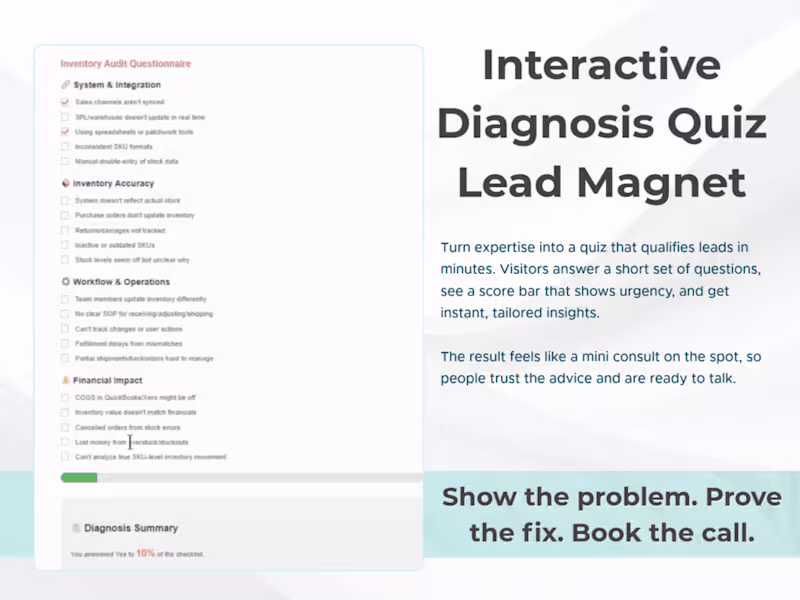 Cover image for Interactive Diagnosis Quiz Lead Magnet