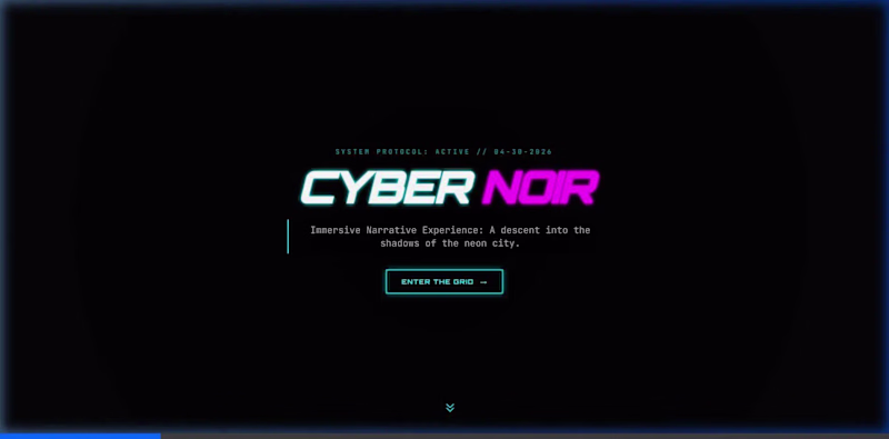 Cover image for High-Fidelity Cyber Noir Landing Page with AI Storytelling
