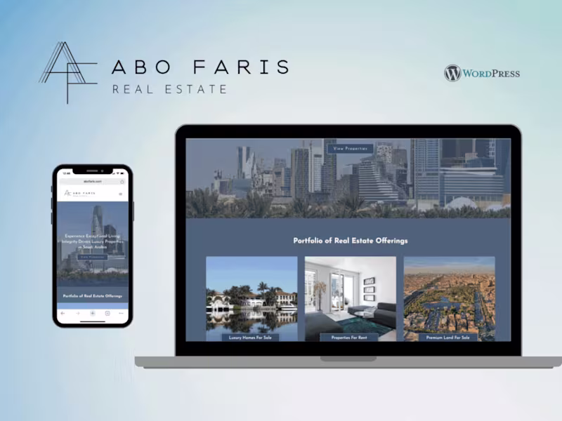 Cover image for Website Design + Branding | ABO FARIS Real Estate 🇸🇦