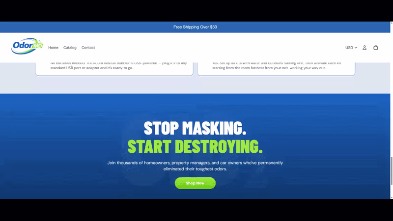 Cover image for Homepage developed for Odormd with