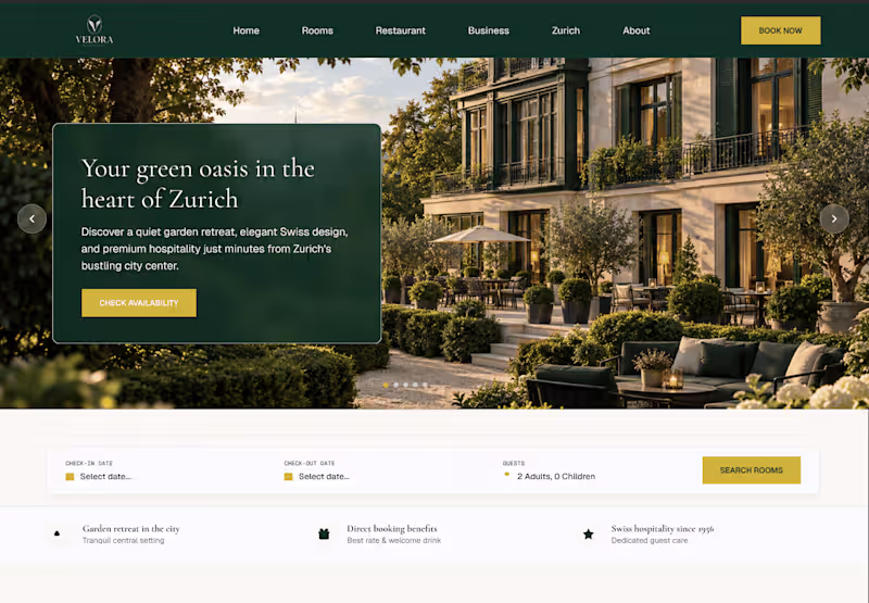 Cover image for Velora: Hotel Website Redesign Concept