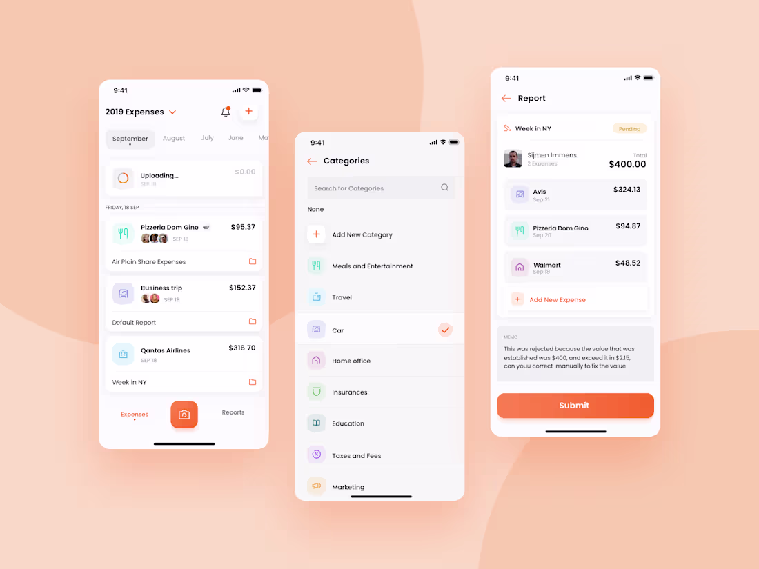 Cover image for Application for expense management, receipt