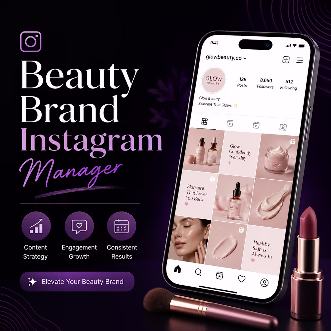 Cover image for Beauty Brand Instagram Manager | Content & Growth Strategy