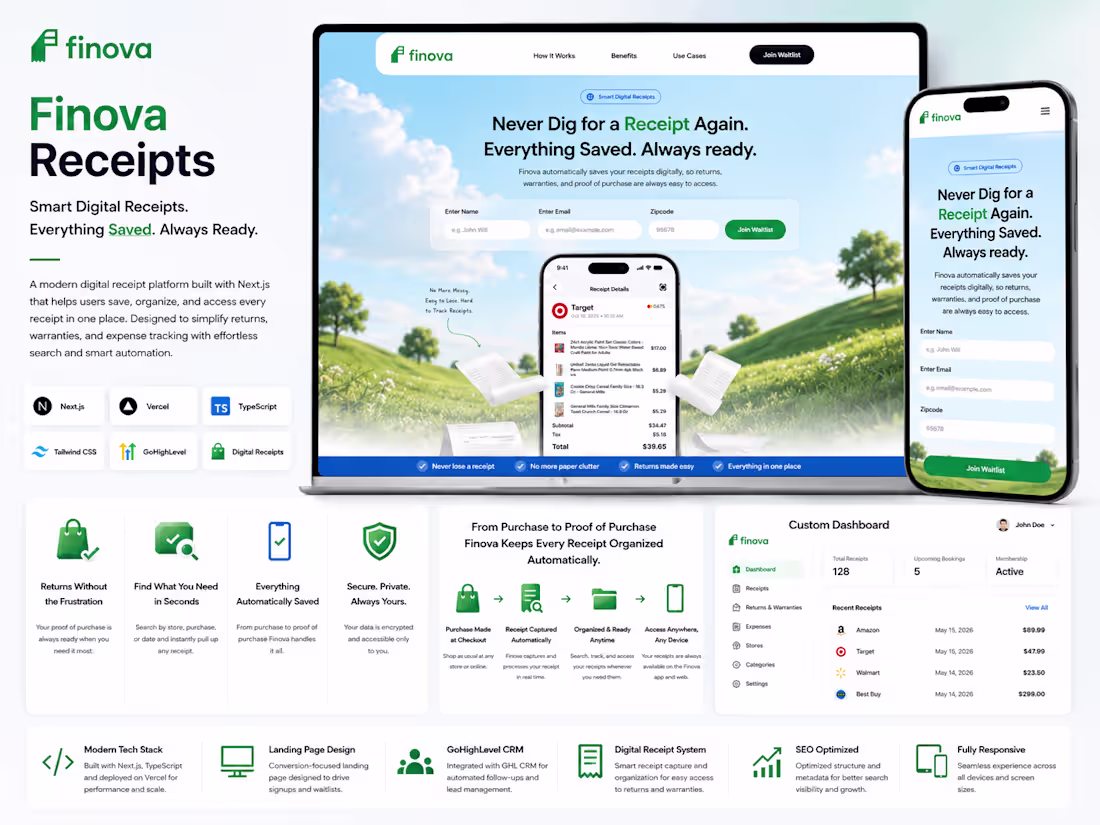 Cover image for Smart Digital Receipt Management Platform
A