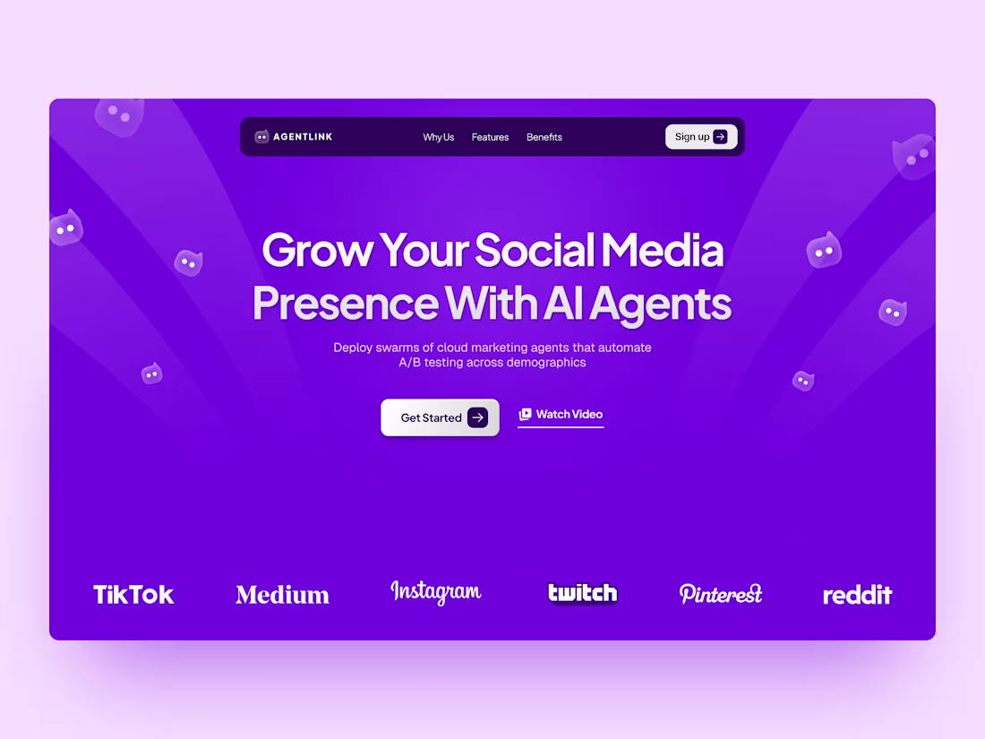 Cover image for Landing Page UI for AgentLink,
