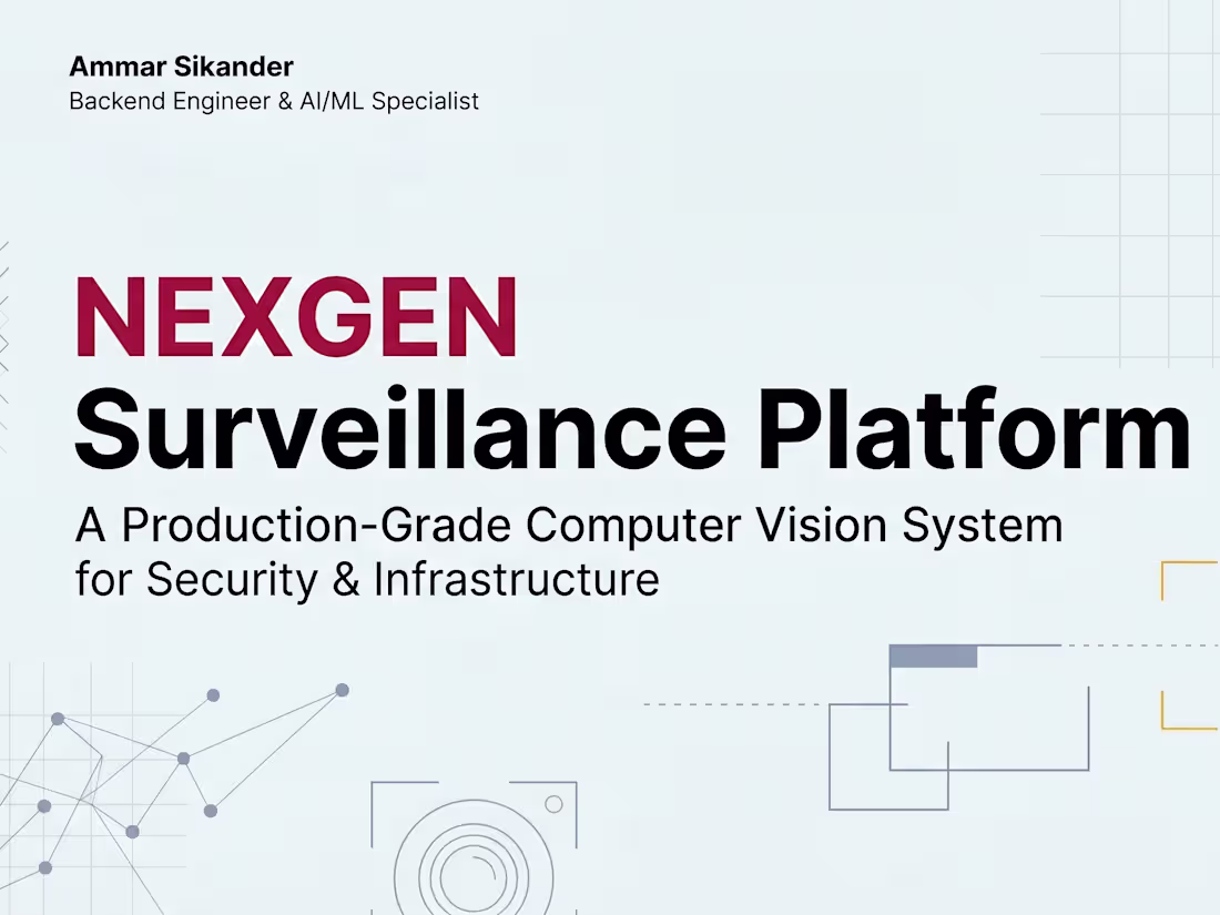 Cover image for Advanced Computer Vision Platform for Real-Time Monitoring