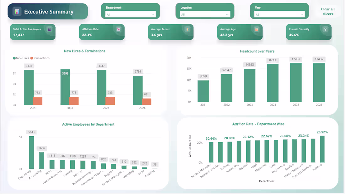 Cover image for An HR executive dashboard built